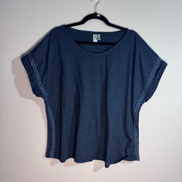 Aventura Tops - Aventura Organic Cotton Embroidered Short Sleeve Top XXL